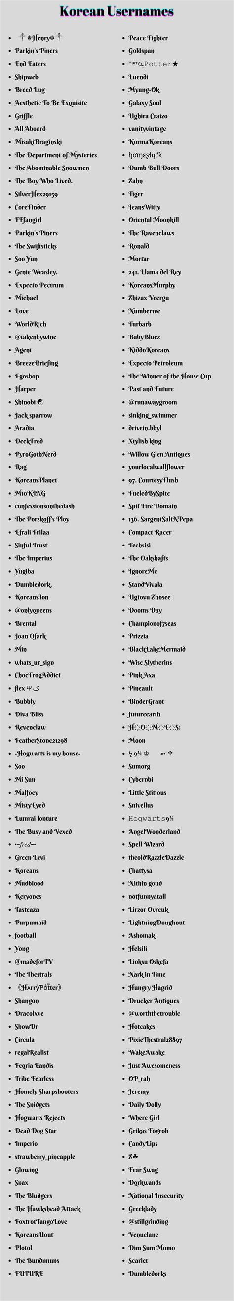 korean usernames|172+ Korean Username Ideas